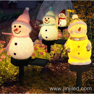 Solar Powered Snowman Ground Lamp